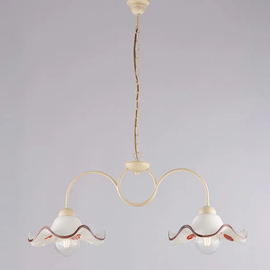 Lampă din sticlă și metal lucrată manual, fabricată în Italia, pentru living și dormitor - Merope Viadurini