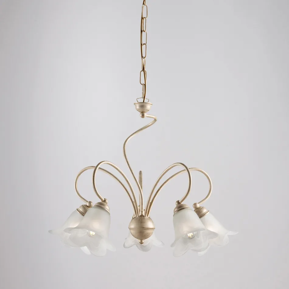 Lampă din sticlă și metal lucrată manual pentru spații rafinate – Cometa Viadurini