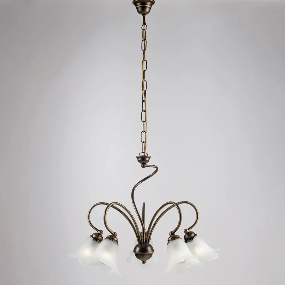 Lampă din sticlă și metal lucrată manual pentru spații rafinate – Cometa Viadurini