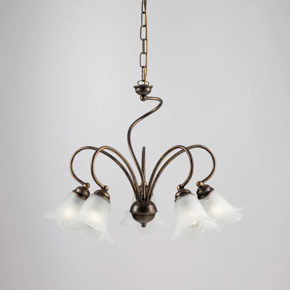 Lampă din sticlă și metal lucrată manual pentru spații rafinate – Cometa Viadurini