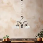 Lampă din sticlă și metal lucrată manual pentru spații rafinate – Cometa Viadurini