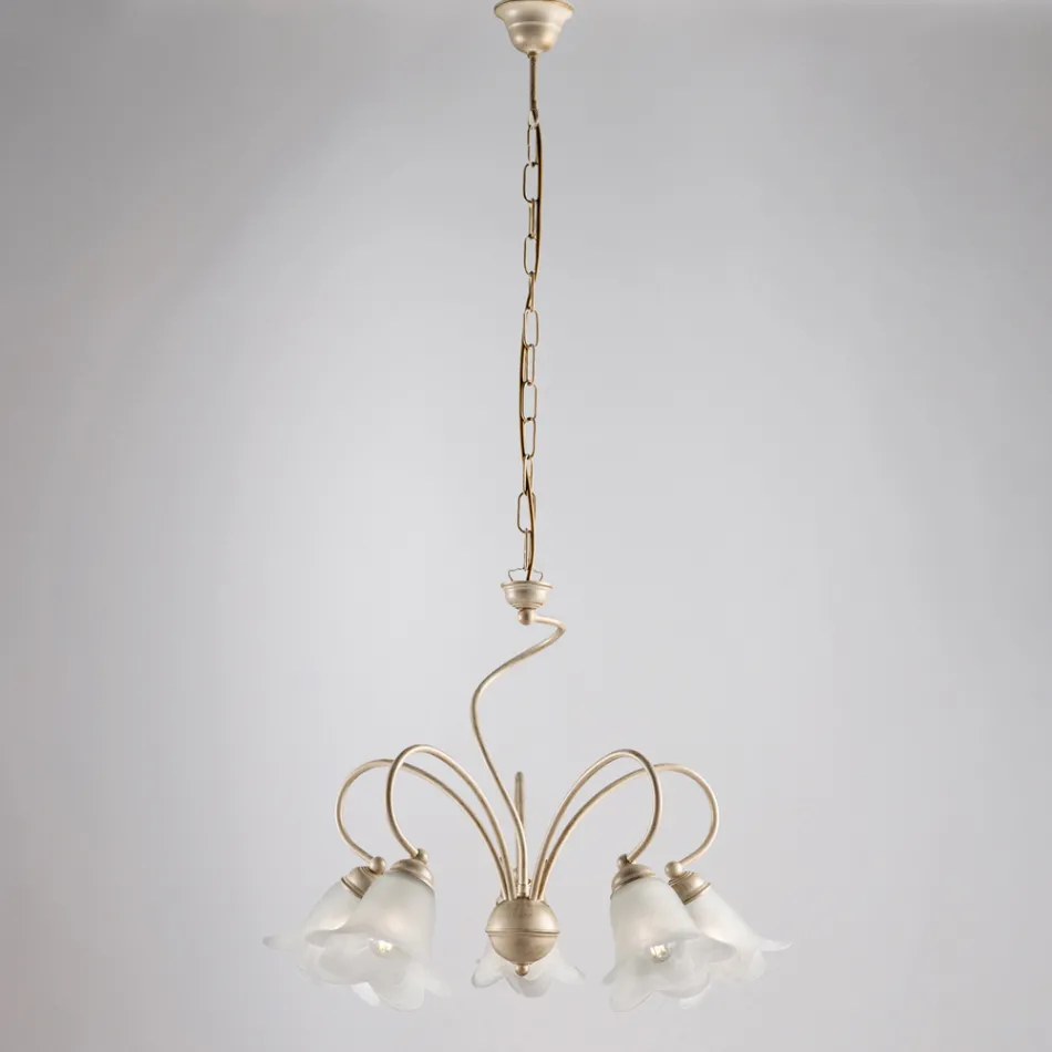 Lampă din sticlă și metal lucrată manual pentru spații rafinate – Cometa Viadurini