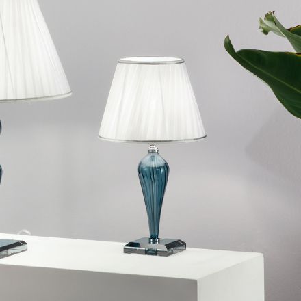 Lampa de suport din sticla clasica realizata manual Rigaton si metal - Fievole Viadurini