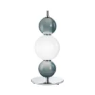 Lampă de masă cu trei lumini din sticlă și metal, fabricată în Italia - Lumira Viadurini