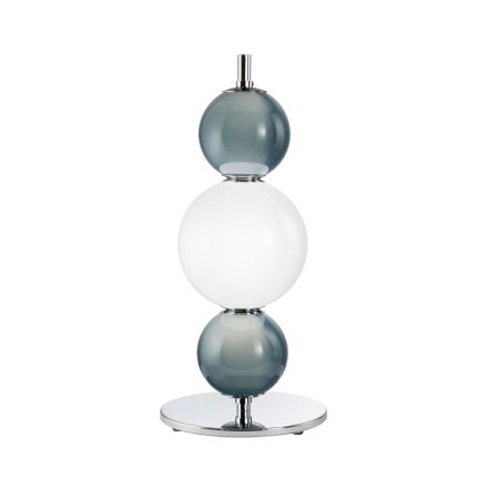 Lampă de masă cu trei lumini din sticlă și metal, fabricată în Italia - Lumira Viadurini