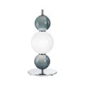 Lampă de masă cu trei lumini din sticlă și metal, fabricată în Italia - Lumira