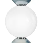 Lampă de masă cu trei lumini din sticlă și metal, fabricată în Italia - Lumira Viadurini