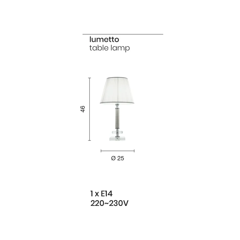 Lampa Suport Clasica din Metal Auriu, Cristal si Abajur - Similo Viadurini