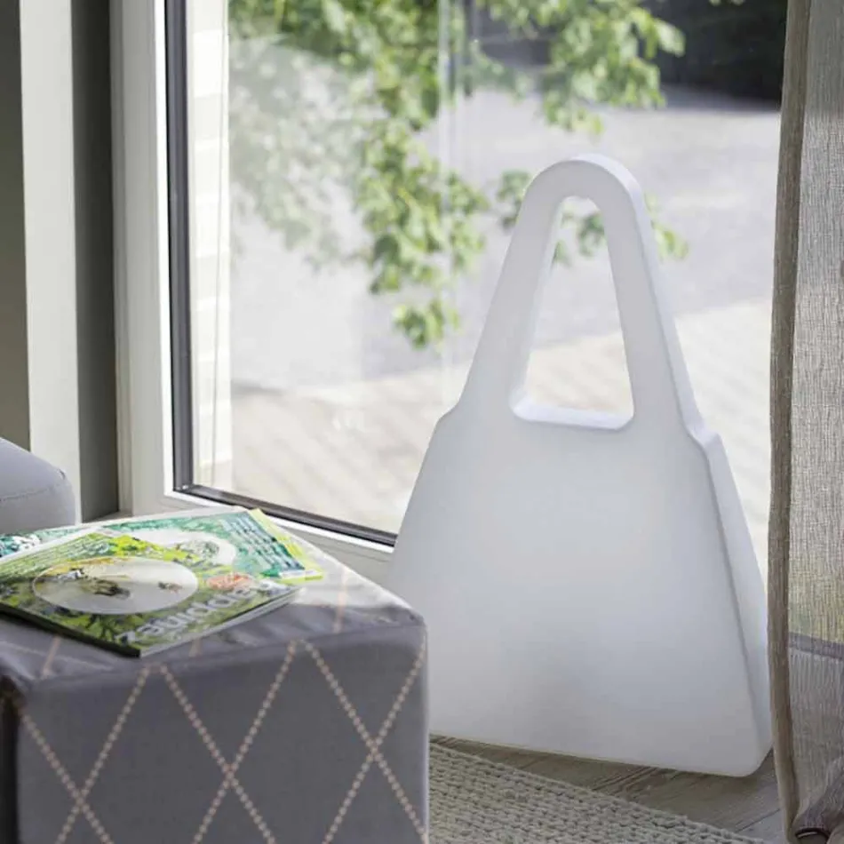 Lampă de masă din plastic alb de design modern pentru interior - Borsastar Viadurini