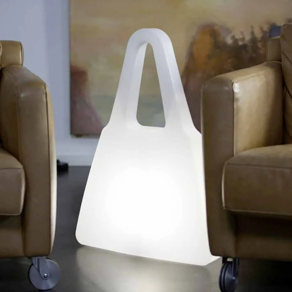 Lampă de masă din plastic alb de design modern pentru interior - Borsastar Viadurini