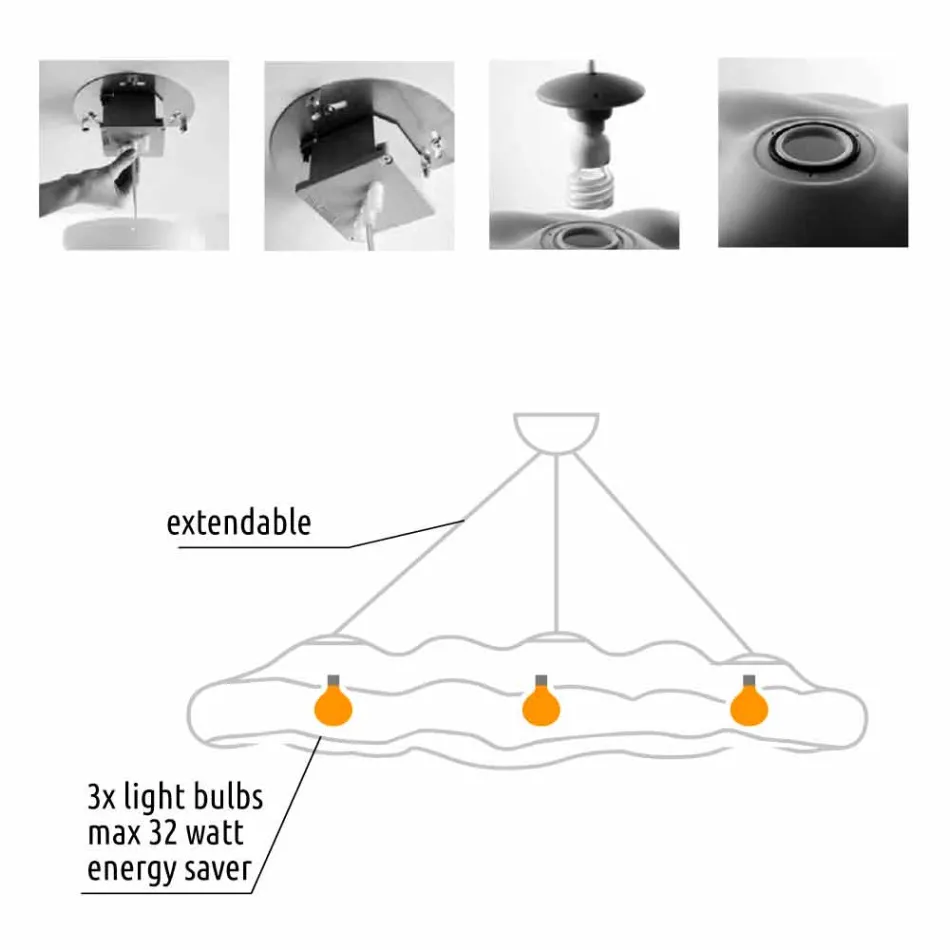 Lampă suspendată în aer liber din polietilenă - Nefos de Myyour Viadurini