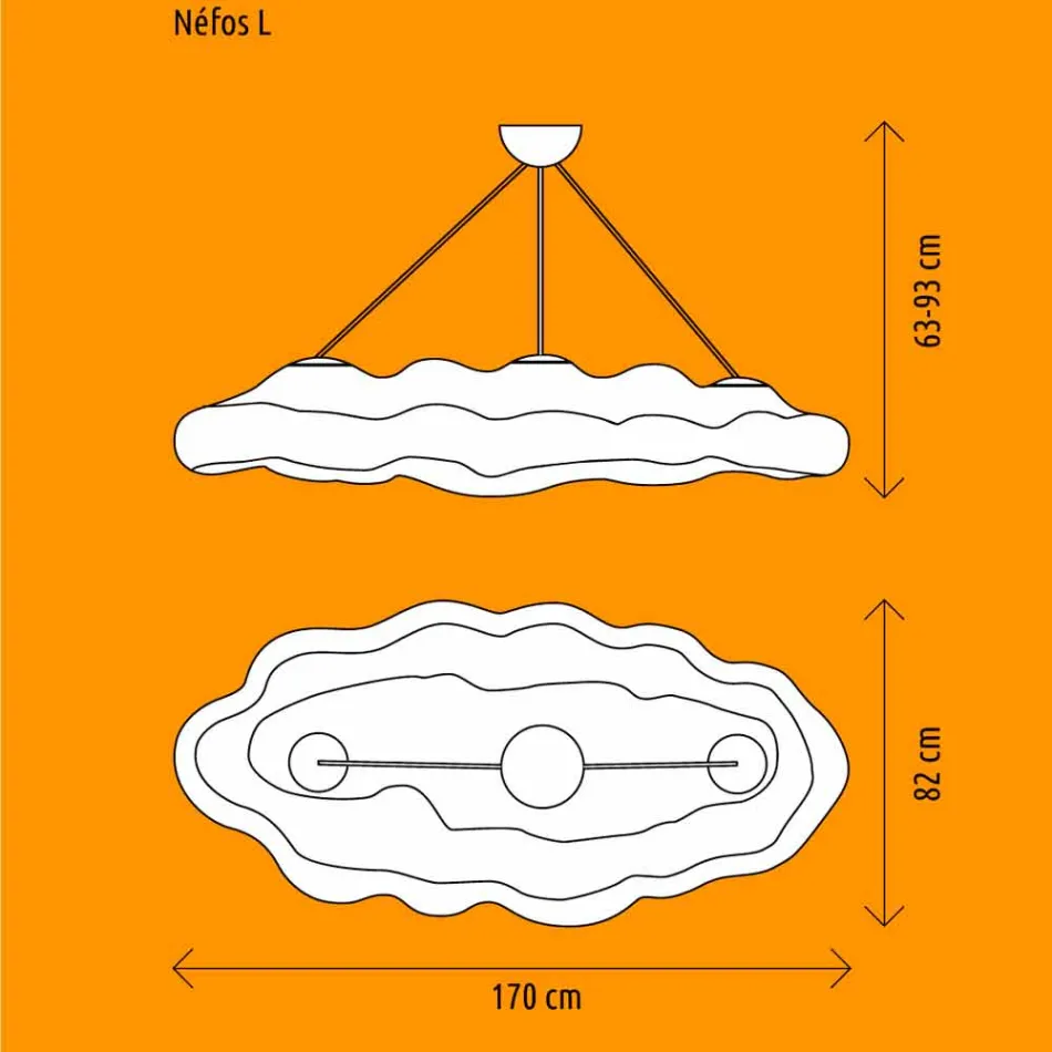 Lampă suspendată în aer liber din polietilenă - Nefos de Myyour Viadurini