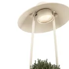 Lampa de exterior cu jardiniera din argila, aluminiu si alama - Cappello Viadurini