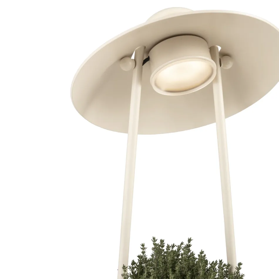 Lampa de exterior cu jardiniera din argila, aluminiu si alama - Cappello Viadurini
