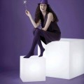 Design modern, lampă exterioară Slide Cube, realizată în Italia