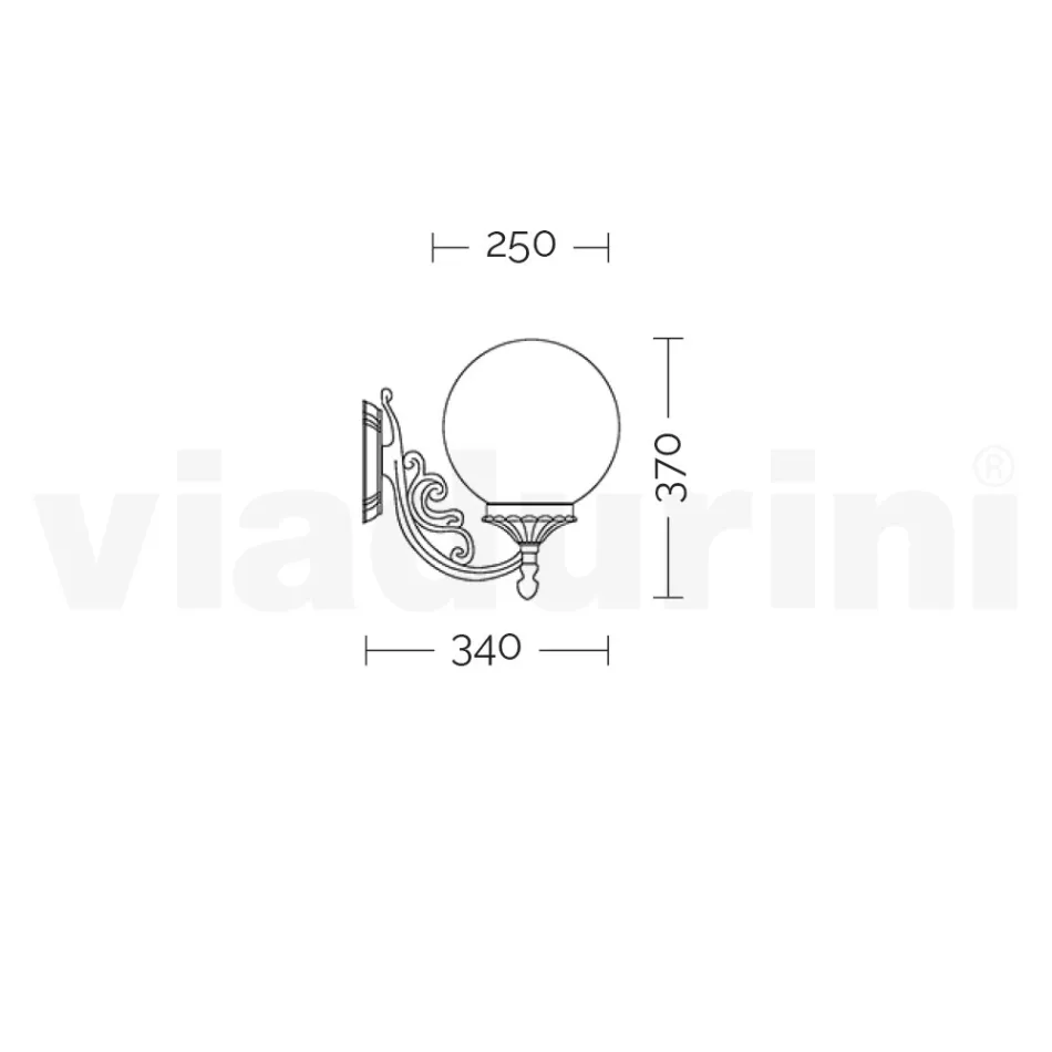 Lampa de exterior din Aluminiu cu Sfera Acrilica Opal - Trovaantracit Viadurini