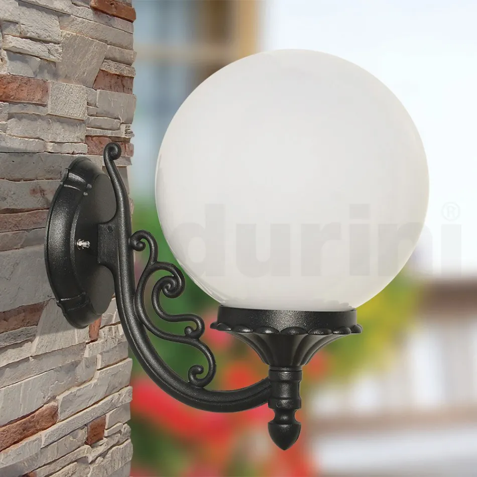 Lampa de exterior din Aluminiu cu Sfera Acrilica Opal - Trovaantracit Viadurini