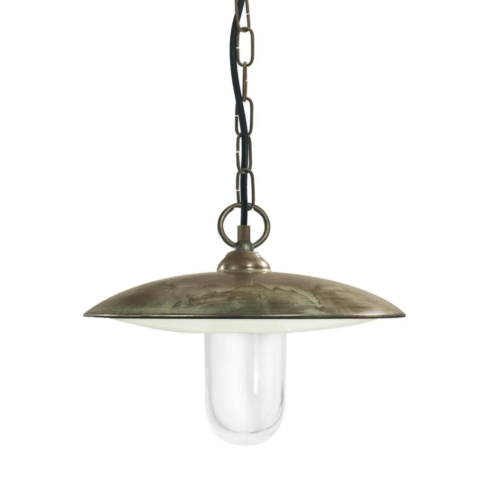 Lampă de exterior din alamă, sticlă și IP44 fabricată în Italia - Drago Viadurini