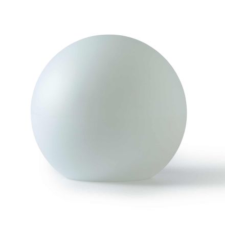 Lampă sferică de exterior din polietilenă albă, fabricată în Italia - Nelida Viadurini