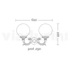 Lampa de gradina cu 2 Lumini Acrilice si Structura din Aluminiu - Trovanero Viadurini