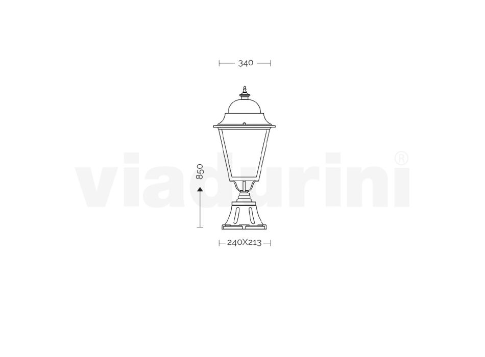 Lampa de gradina vintage din aluminiu Made in Italy - Bonaria Viadurini