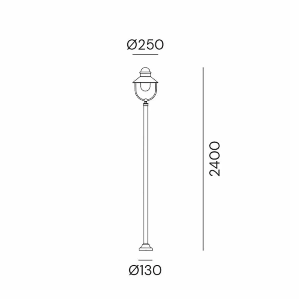 Lampă de grădină Lamppost Vintage alamă și cupru 3 dimensiuni - Borgo de Il Fanale Viadurini