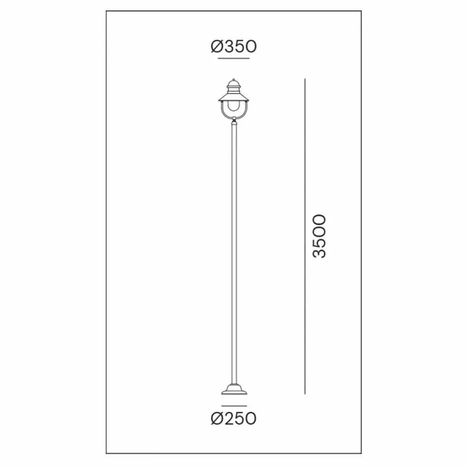 Lampă de grădină Lamppost Vintage alamă și cupru 3 dimensiuni - Borgo de Il Fanale Viadurini