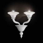 Aplica de Perete cu 2 Lumini din Sticla Venetia lucrata manual - Ismail Viadurini
