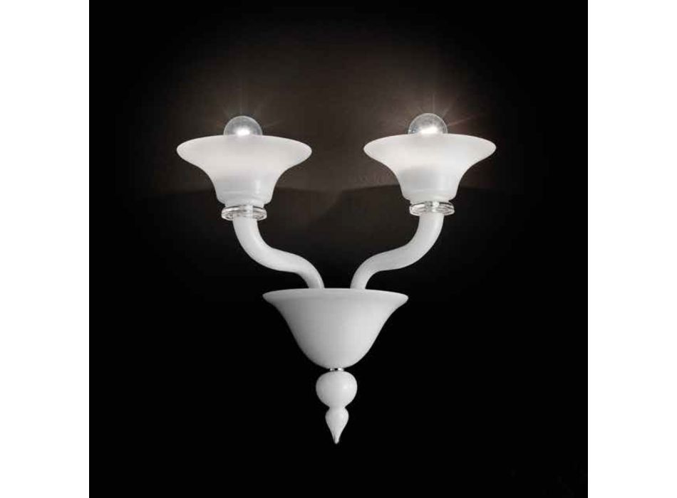 Aplica de Perete cu 2 Lumini din Sticla Venetia lucrata manual - Ismail Viadurini