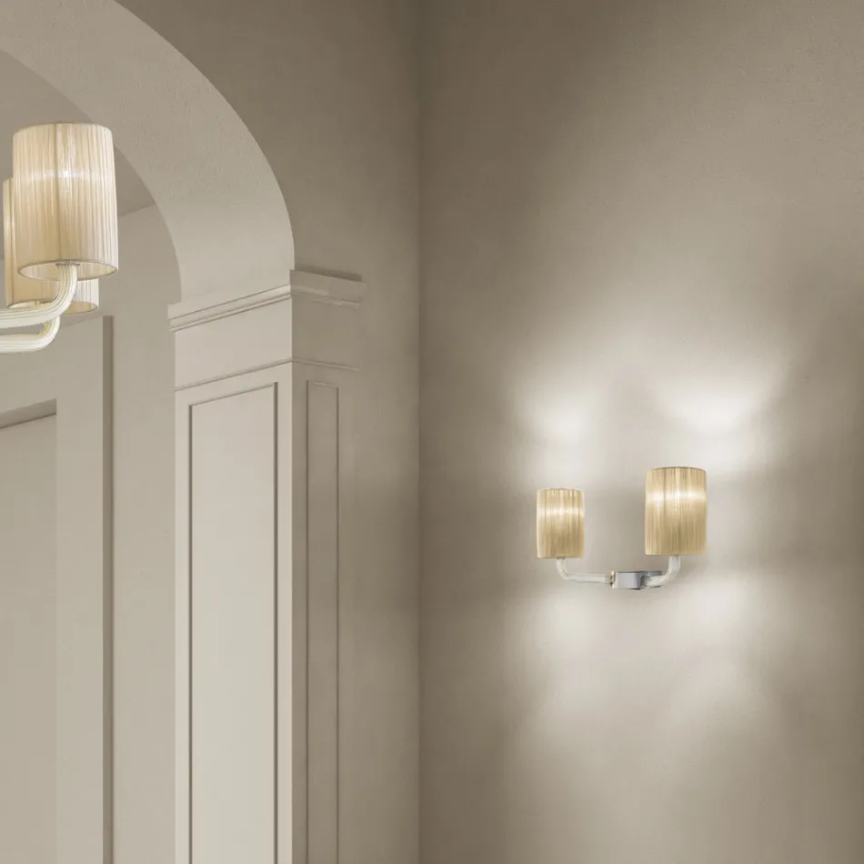 Aplică de perete din sticlă venețiană realizată manual, fabricată în Italia - Graham Viadurini