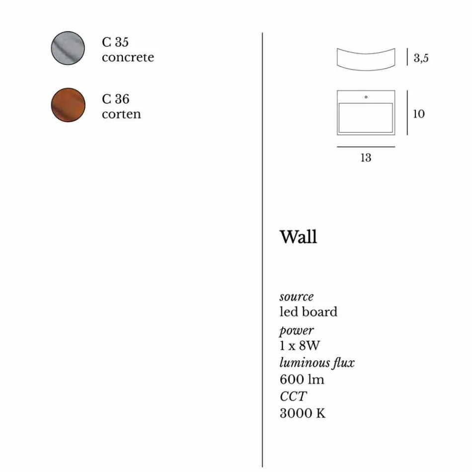 Lampa de perete moderne din oțel de proiectare Ø13xh.3,5xsp.10 cm Osea Viadurini