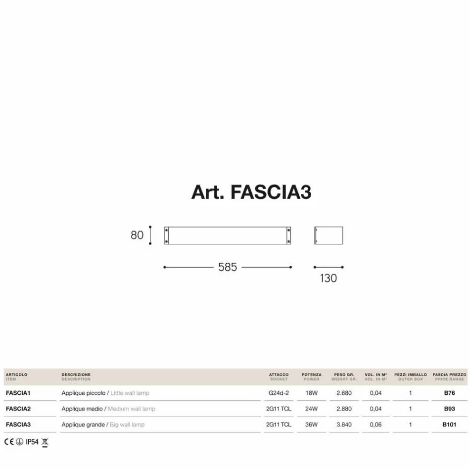 cupru lampa de perete de moda si metacrilat alb Viadurini