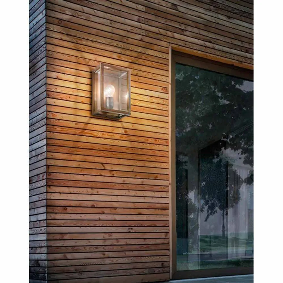 de la lampa de perete mare din alamă și panou de sticlă Lumina Viadurini