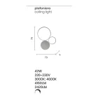 Aplică din metal vopsit cu design modern LED - Punto Viadurini