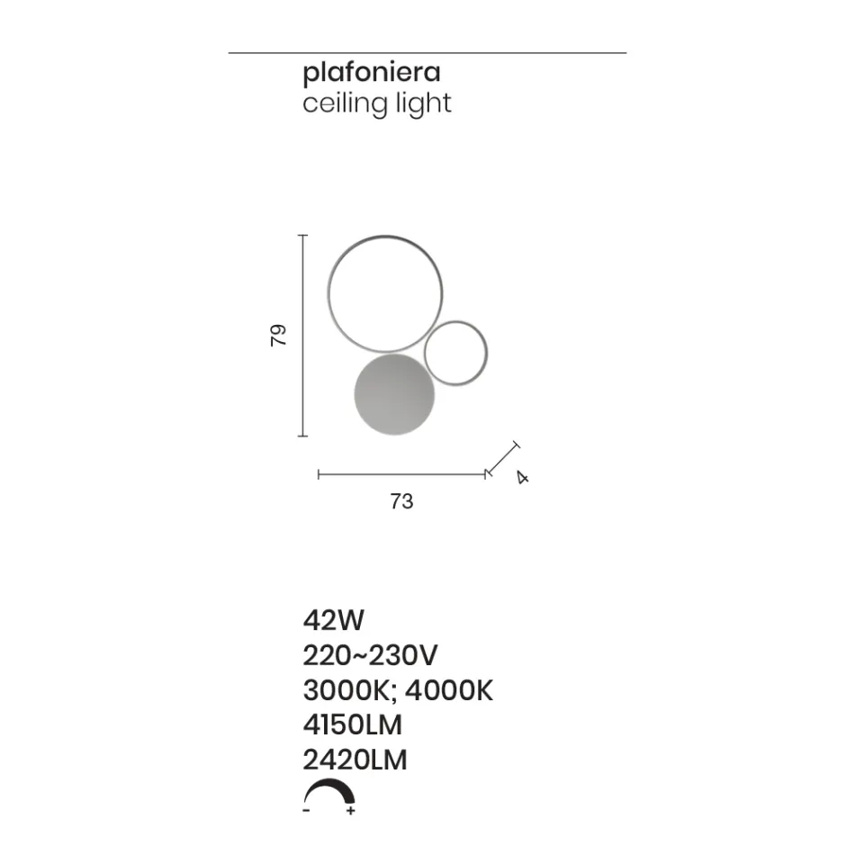 Aplică din metal vopsit cu design modern LED - Punto Viadurini