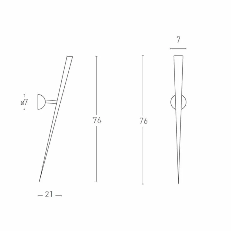 Lampă de perete din metal vopsit cu LED integrat Fabricat în Italia - Tron Viadurini