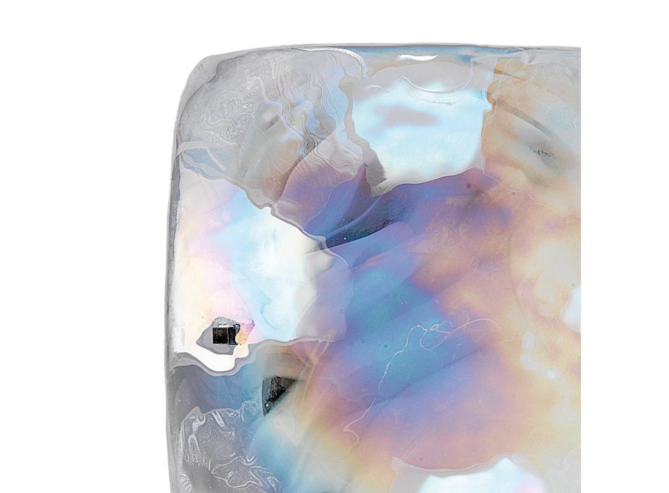 Aplica de perete din sticla sidefata suflata manual la Venetia - Cristal Viadurini