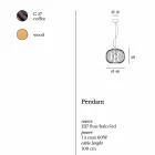 lampă de perete modern, din oțel Ø48xh.40xL.cavo100 cm Beren Viadurini