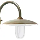 Lampă de perete exterioară vintage din alamă și sticlă transparentă - Dragon Viadurini