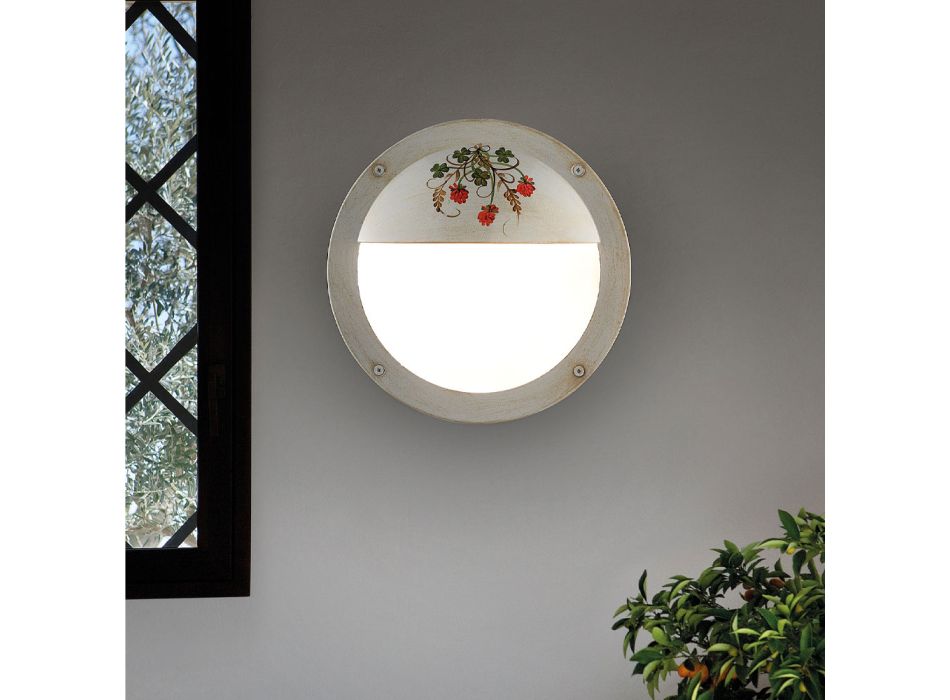 Lampa Rotunda de Gradina Pictata Manual din Aluminiu - Brindisi Viadurini