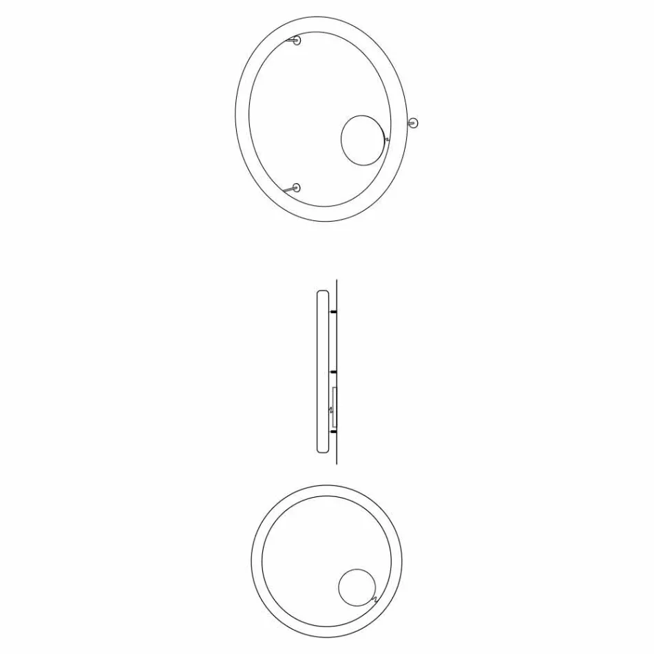 Lampă de perete modernă rotundă din polietilenă Made in Italy - Slide Giotto Viadurini