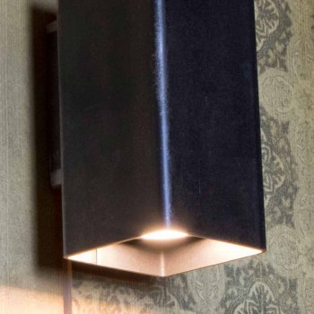 Aplica de perete realizată manual din fier negru Fabricat în Italia - Cubino