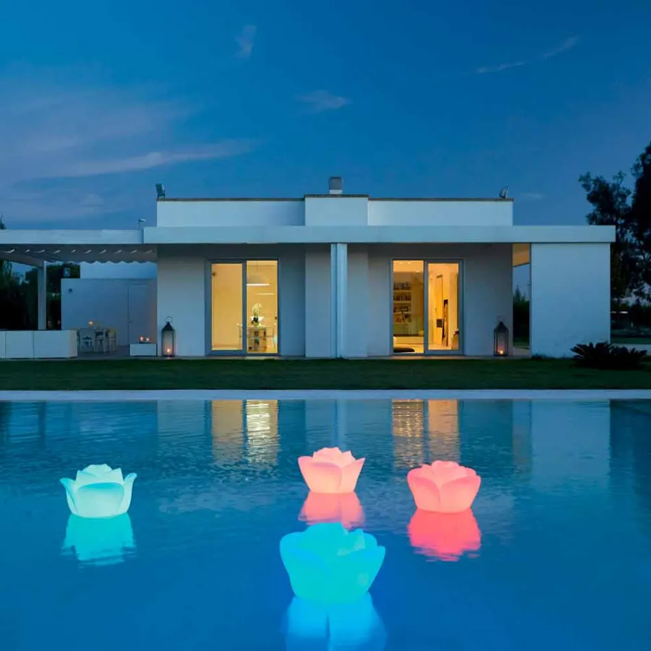 Lampă de masă în formă de trandafir cu inducție RGBW Led - Baby Love de Myyour Viadurini