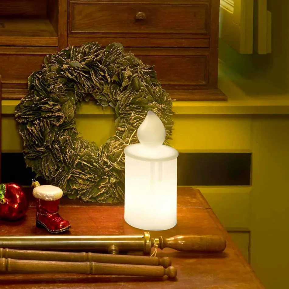 Lampă de masă cu led alb Design lumânare luminoasă de Slide - Flame Viadurini