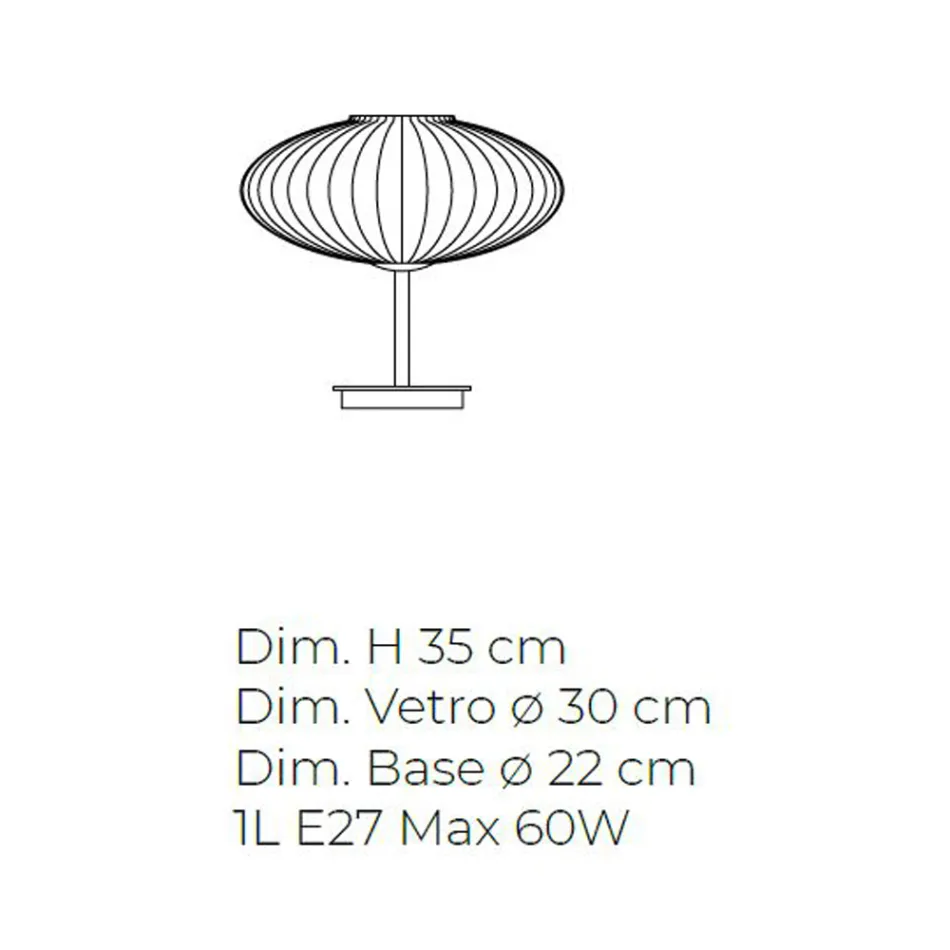 Lampă de masă artizanală din sticlă suflată manual la Veneția - Dafne Viadurini