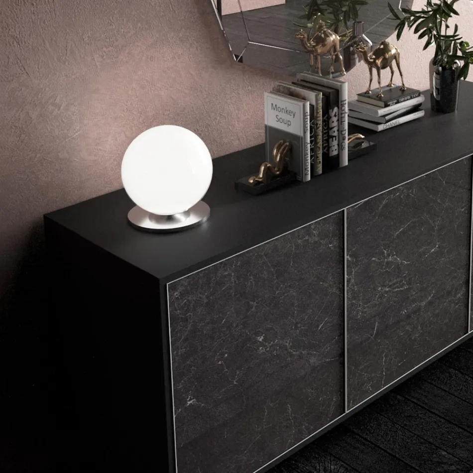 Lampă de masă Artisan din sticlă venețiană albă suflată - Zăpadă Viadurini