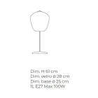 Lampă de masă din sticlă suflată venețiană realizată manual - Dalia Balloton Viadurini