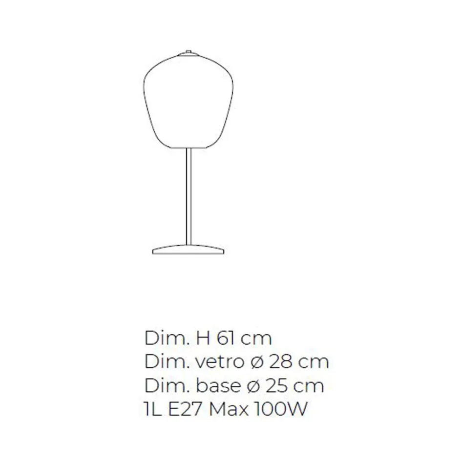 Lampă de masă din sticlă suflată venețiană realizată manual - Dalia Balloton Viadurini