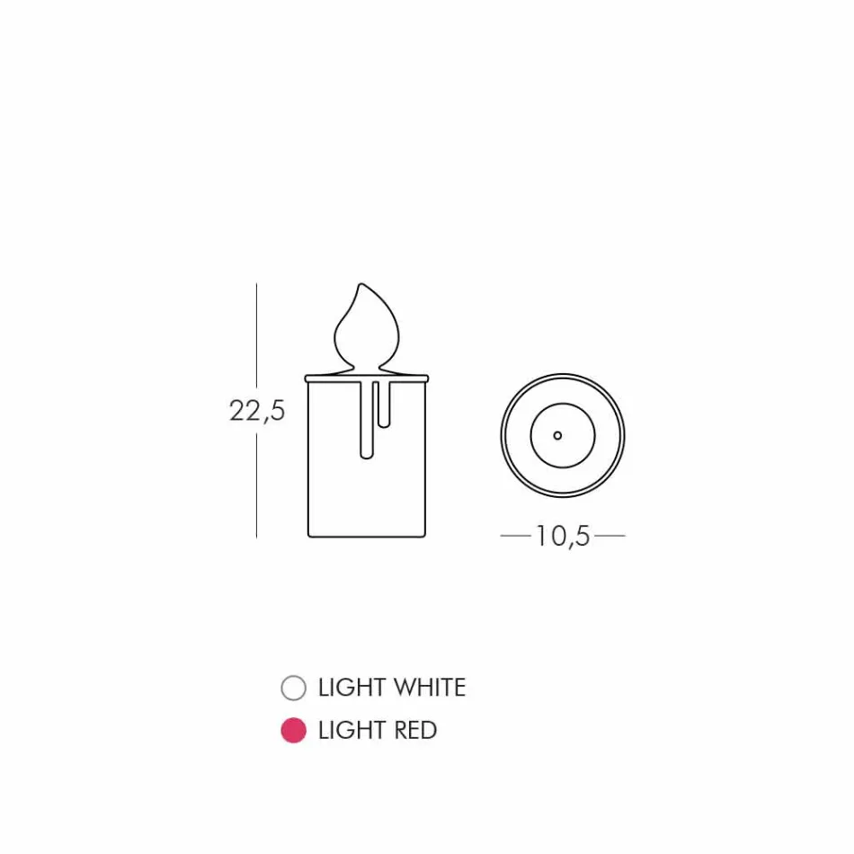 Lampă de masă lumânare luminoasă albă sau roșie Design de Slide - Fiammetta Viadurini