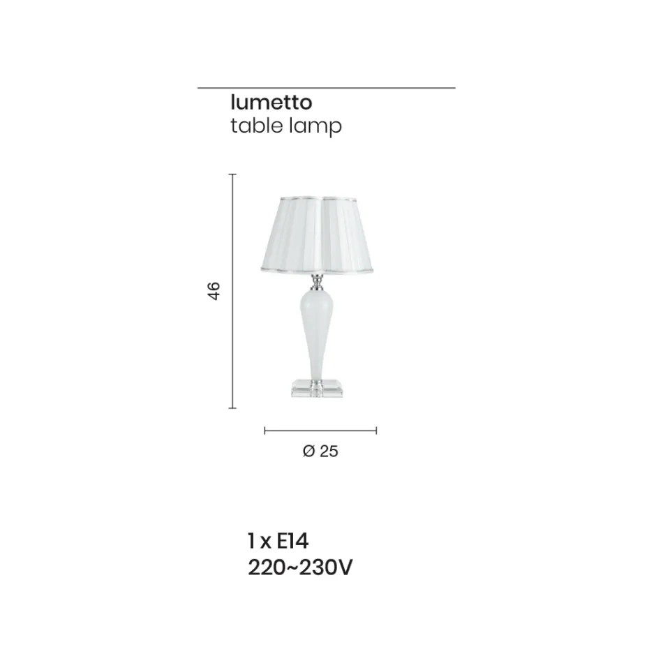 Lampă de masă clasică realizată manual din sticlă și cristal - Mariangela Viadurini